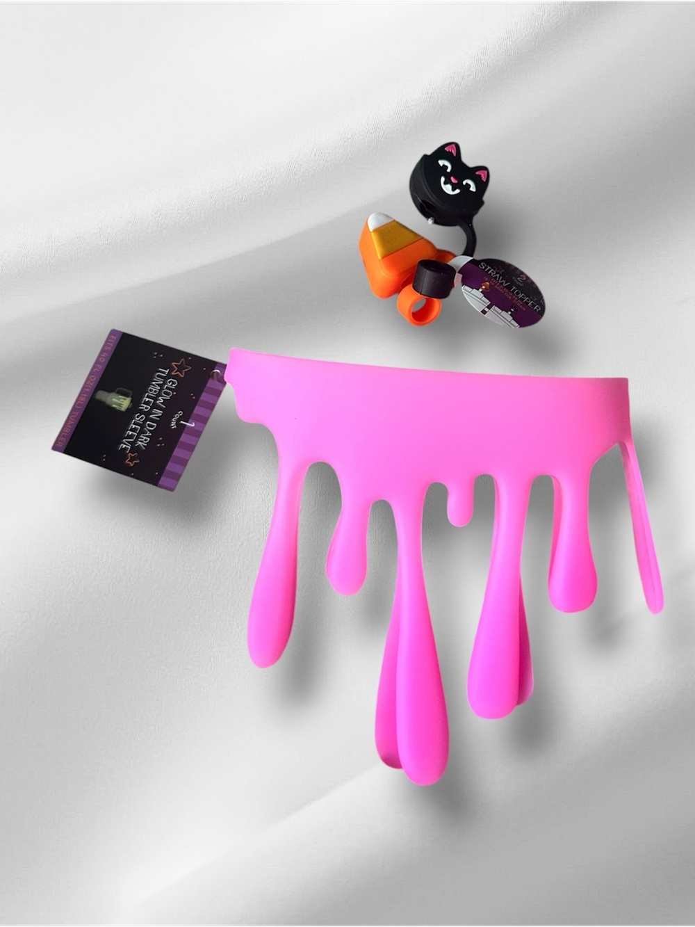🐱🎯 NWT! 2026 Pink Target Straw Toppers & Tumbler/Bottle Sleeve Slime